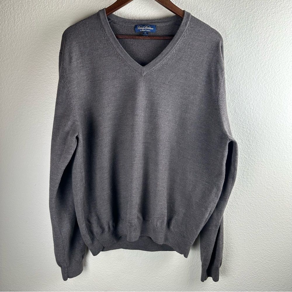 Brooks Brothers Saxxon Wool Sweater Mens XL Long Sleeve Classic Preppy Office